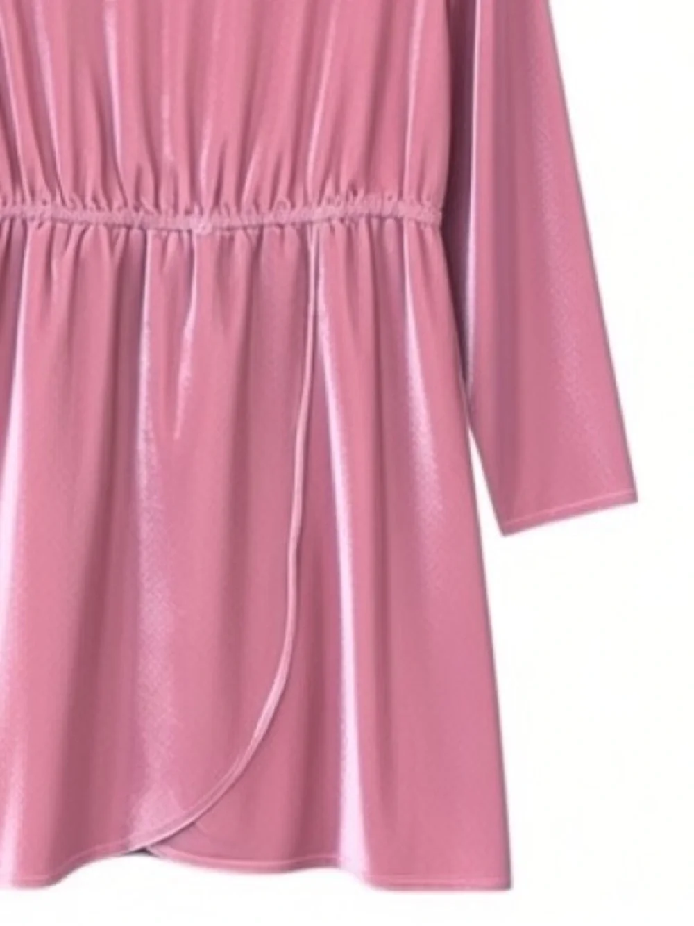 J. Crew Pink Velvet Tulip Hem Dress Lined Long Sleeve Women’s Size 10 NWT
